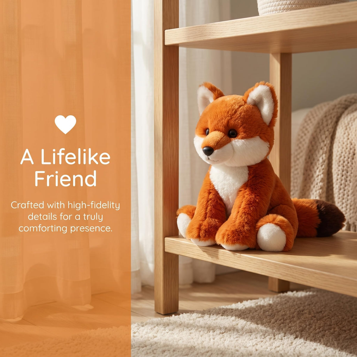 Fox Stuffed Animals Soft Plush Cute Doll for Boys Girls 8 in (huli zuokuan)