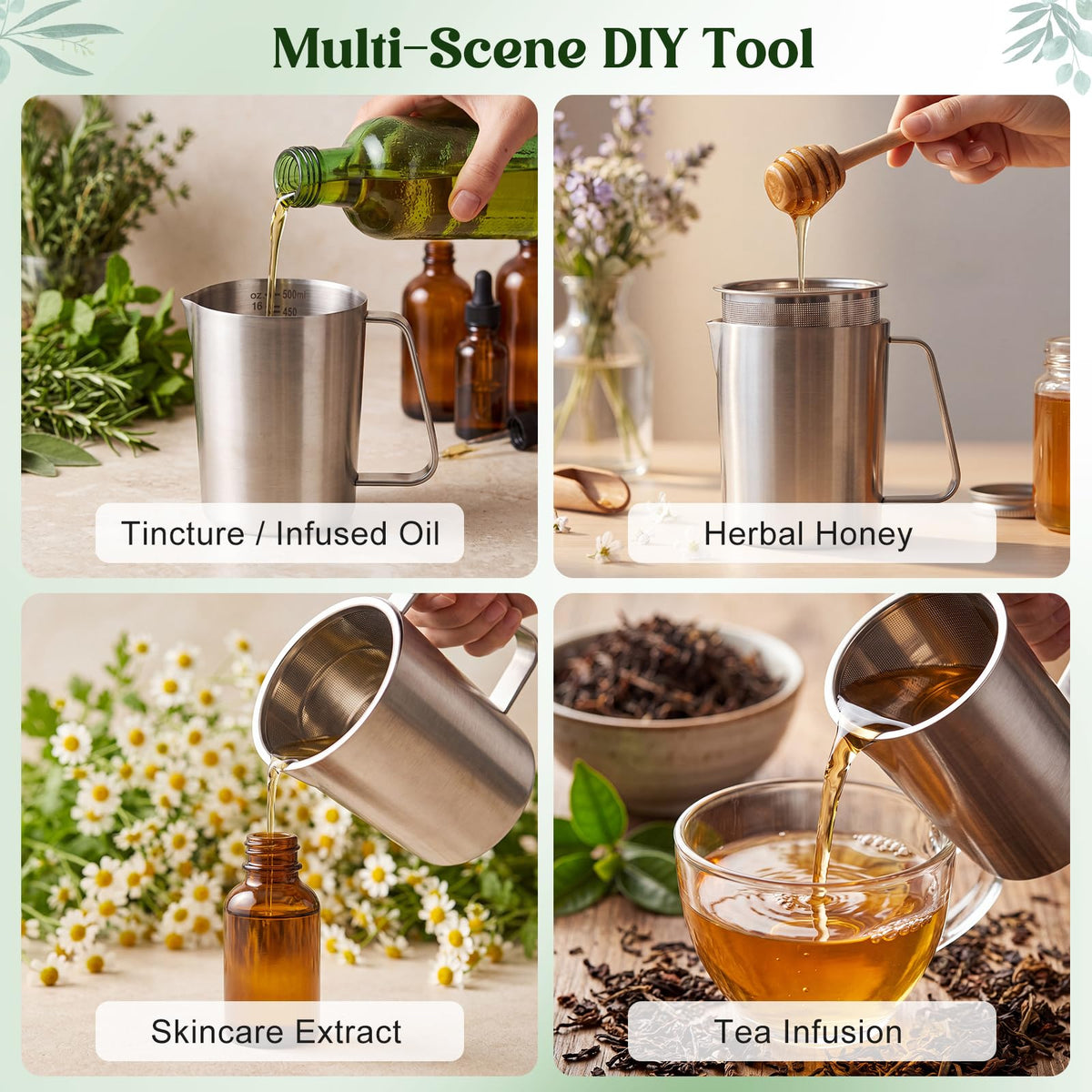 OBreezify Mini Herb Press Strainer, Stainless Steel Tincture Oil Filter