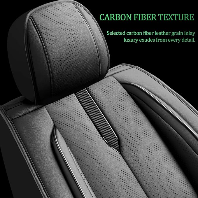 Fit Prologue Car Seat Covers for Honda Prologue 2024 2025 2026-Upgraded Premium Waterproof & Breathable Leather, Airbag Compatible, All-Weather Seat Cushion Protector,2 Front/Black