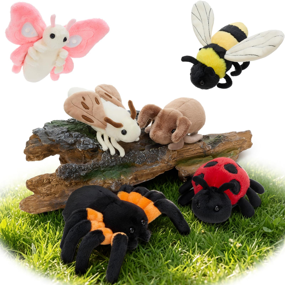MorisMos Bug Plush Set, 6 Pack 6 Inch Insect Stuffed Animals for Kids