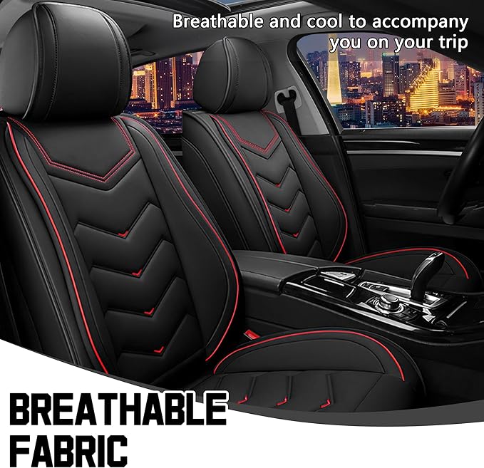 CTDS Car Seat Covers for Honda Accord 2000-2026, Stylish Sport Seat Cover, Premium Nappa Leather Car Seat Cover. Automobile Seat Covers Sets.(Standard 2 Seats/Black)