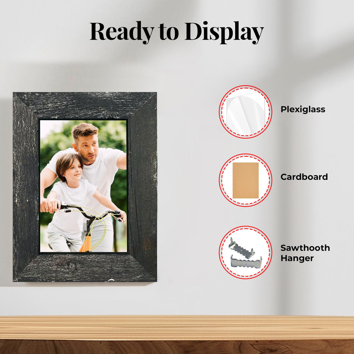 BARNWOODUSA Farmhouse Picture frame 1 1/2 inch, 13x19, Smokey Black