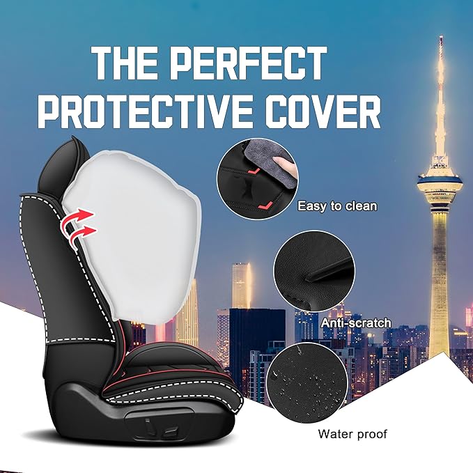 CTDS Car Seat Covers for Honda Accord 2000-2026, Stylish Sport Seat Cover, Premium Nappa Leather Car Seat Cover. Automobile Seat Covers Sets.(Luxury 2 Seats/Black)