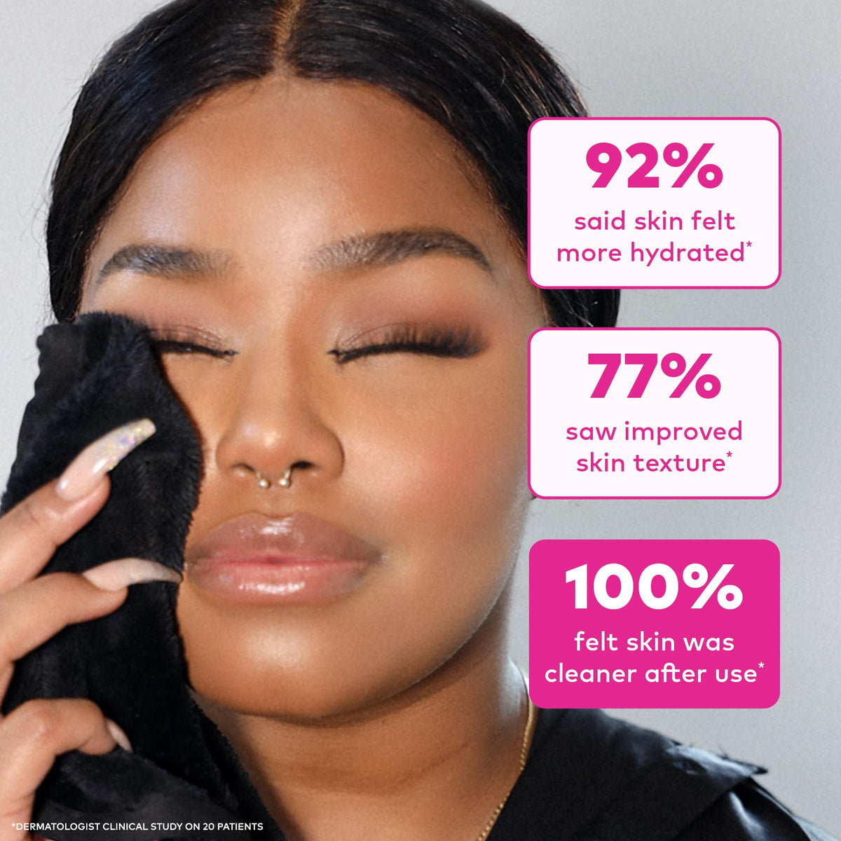 The Original MakeUp Eraser PRO, Effortlessly Remove All Makeup Using Only Water, Including Waterproof Mascara, Eyeliner, Foundation, Lipstick, Sunscreen,and More! Chic Black, 1ct.