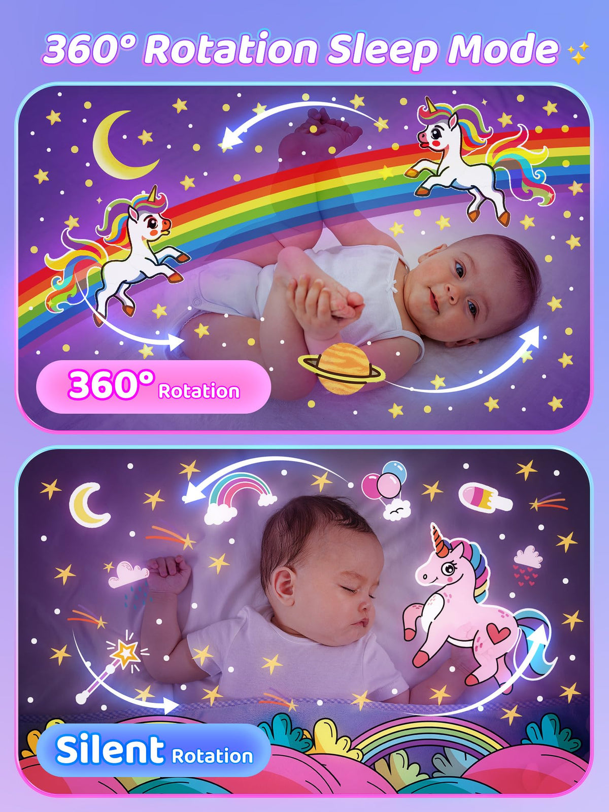 PIKOY Carousel Night Light for Kids,15 Sounds&15 Films Star Projector,Gifts