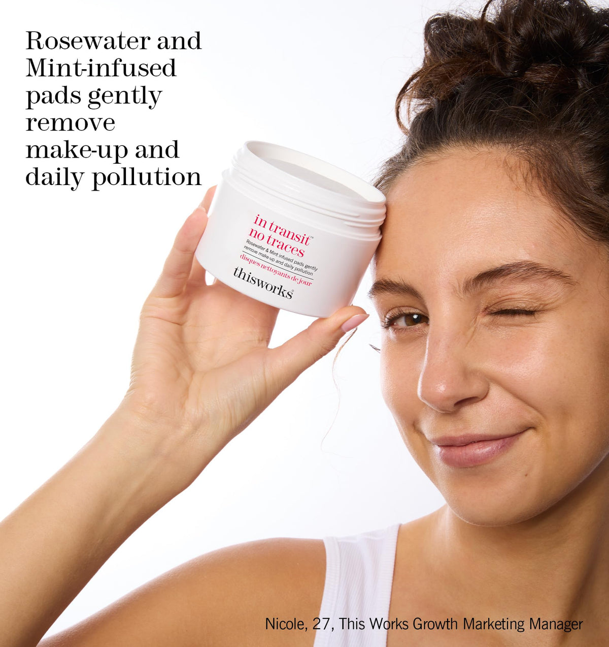 This Works In Transit No Traces - Rosewater & Mint Cleansing Pads, 80 Count