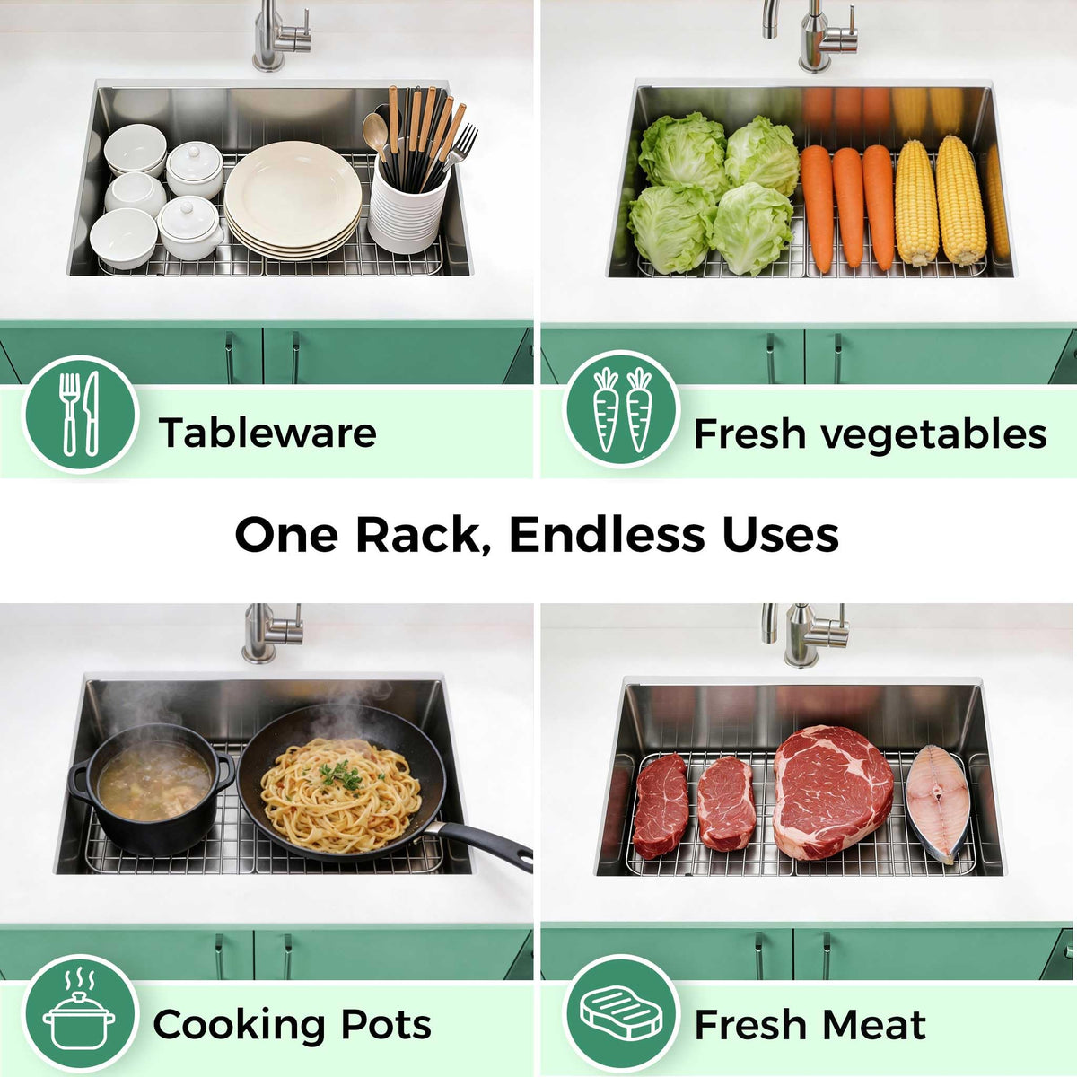 26-3/16"x14-5/16" Stainless Steel Sink Grid Bottom Protector Rack