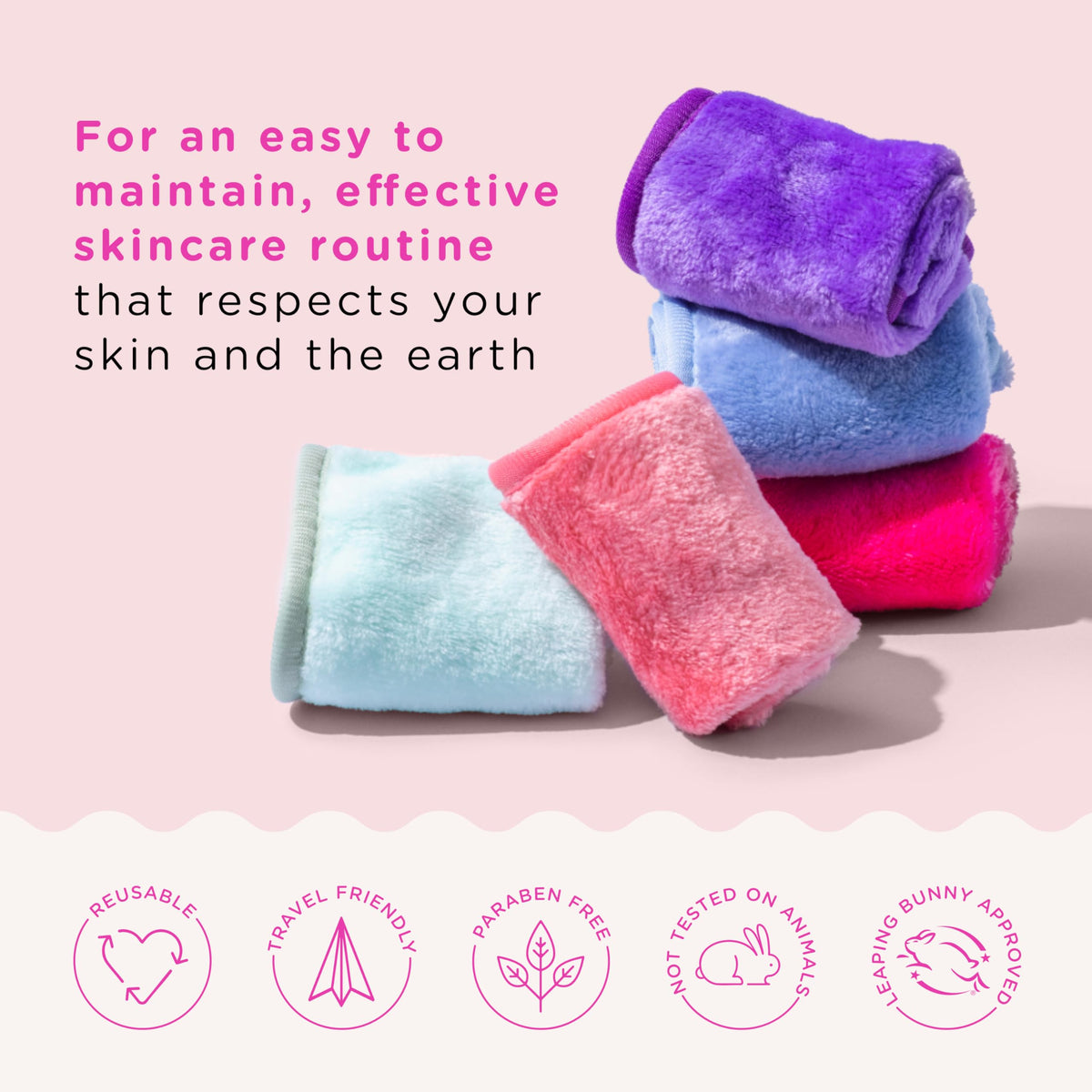 ERASE YOUR FACE Re-usable Makeup Removing Cloth Infused with Hylaluronic Acid - 2 Pack
