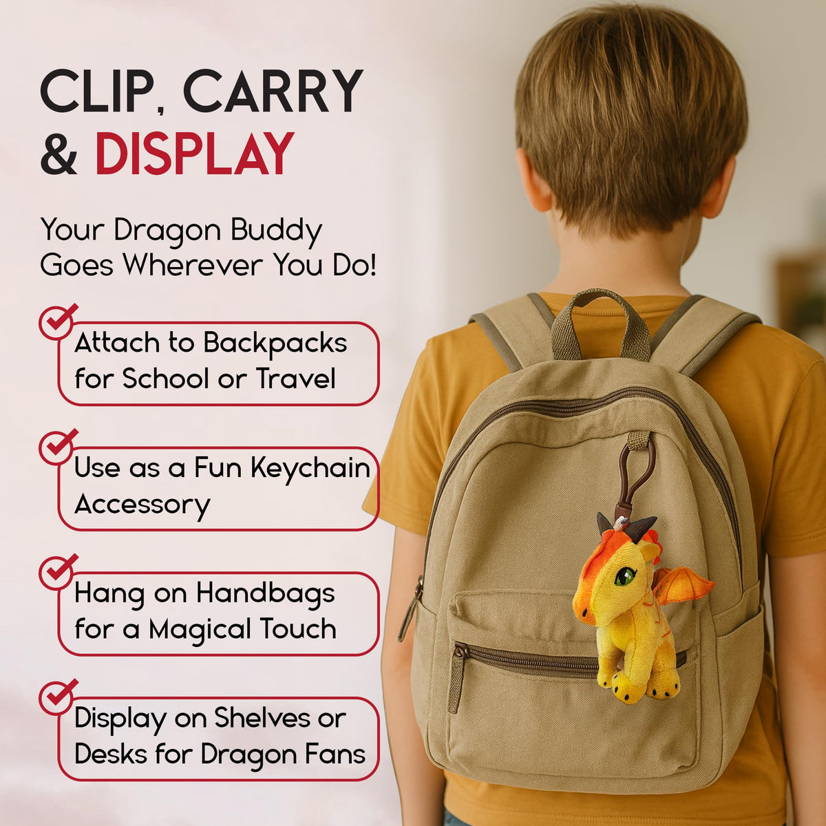 Tui T. Sutherland's - Wings of Fire Dragon Plush Danglers - Sunny & Mystery Dragon Combo Box - Soft Stuffed Animal Dangler Toy - Collectible Dragon Plushies for Kids - 2 Dragons Per Box