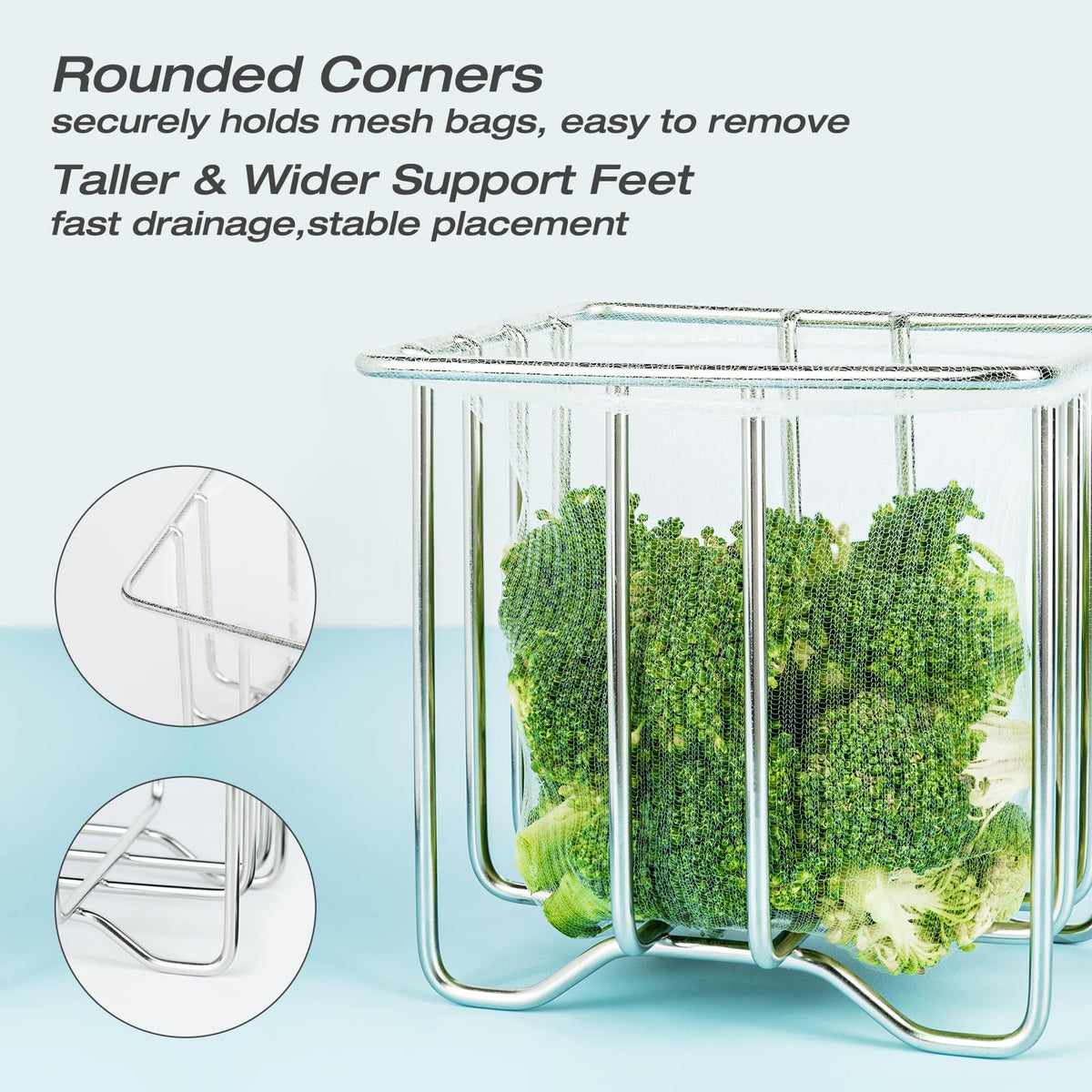 Kitchen Sink Strainer with Sink Basket Holder and 300 Strainer Net Bags
