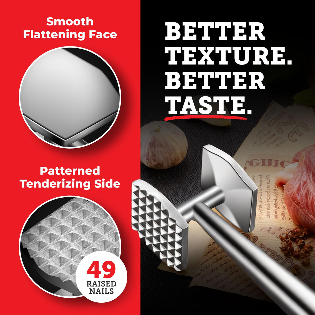 Lightyear Meat Tenderizer – Stainless Steel Meat Mallet
