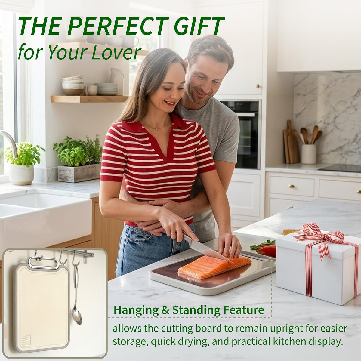 NIRVATA Titanium Cutting Boards for Kitchen - Metal Cutting Board with Chef Knife, 2-in-1 Pure Titanium & Food Grade PP, Meat Chopping Board, Large Cutting Board, 16” × 11” (Titanium)