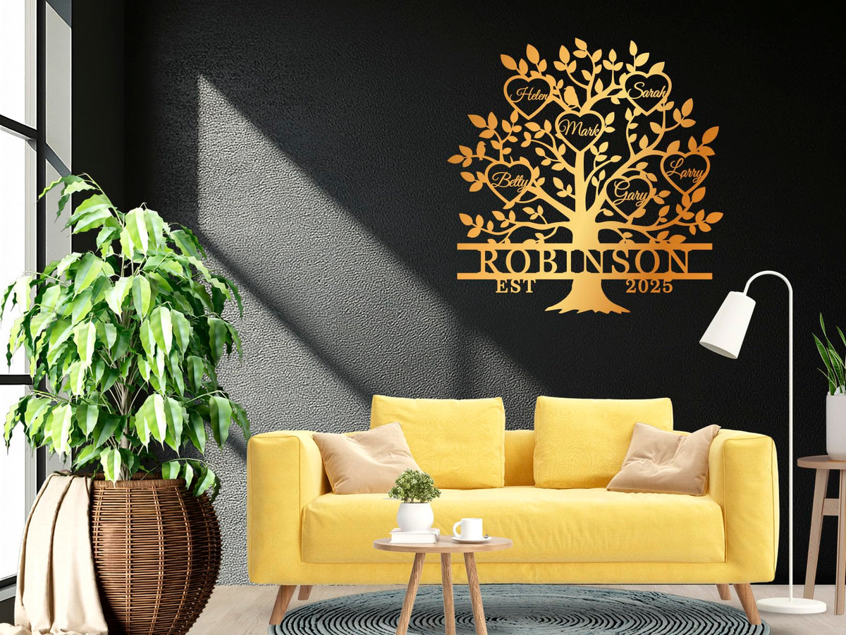 Custom Tree of Life Family Metal Signs, Personalized Tree of Life Wall Decor, Outdoor Yard Decor, Family Sign Wall Decor, Custom Tree Yard Sign, Home Decor for Living Room, Housewarming Gift