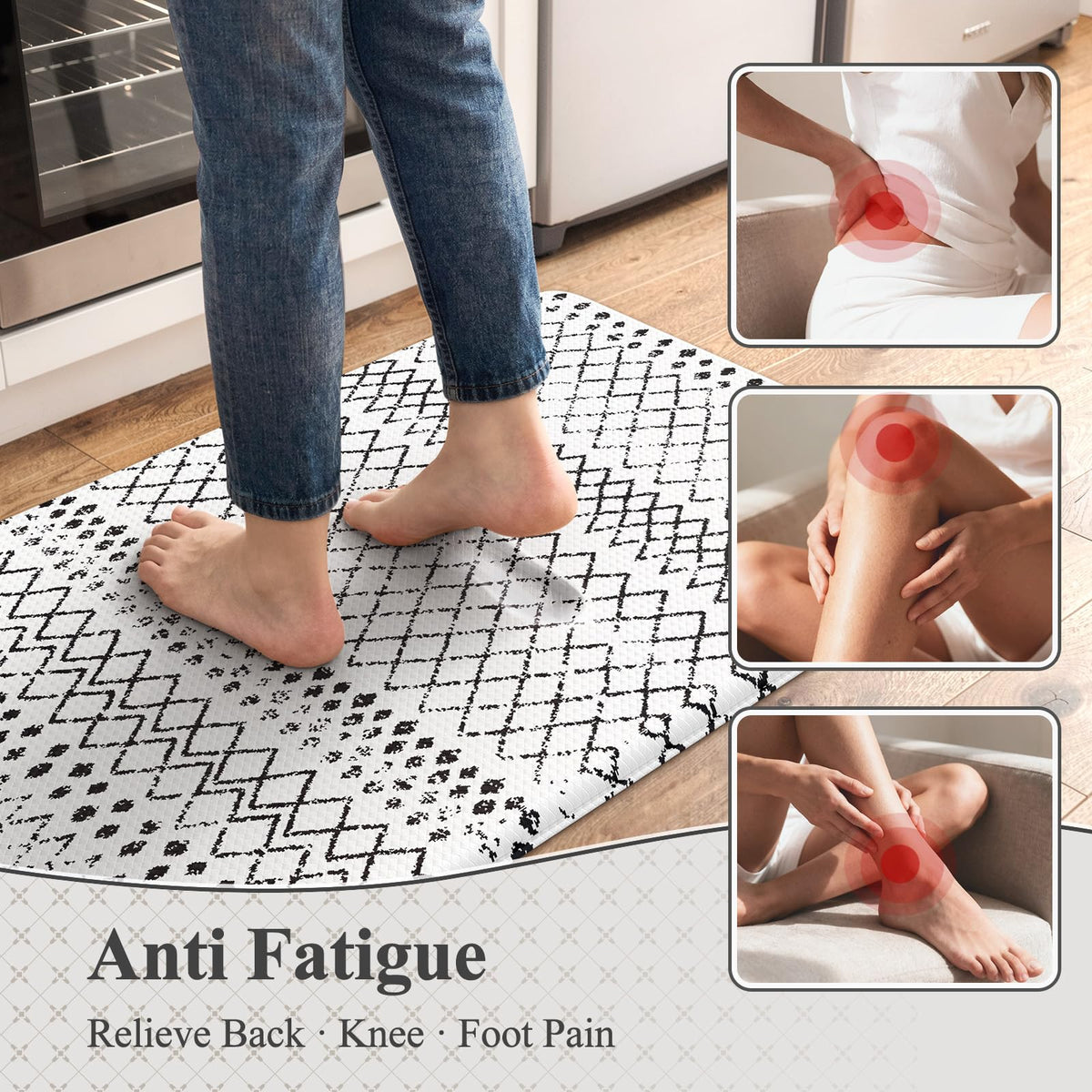 KIMODE Kitchen Mats 2 PCS, Cushioned Anti Fatigue Kitchen Rugs and Mats
