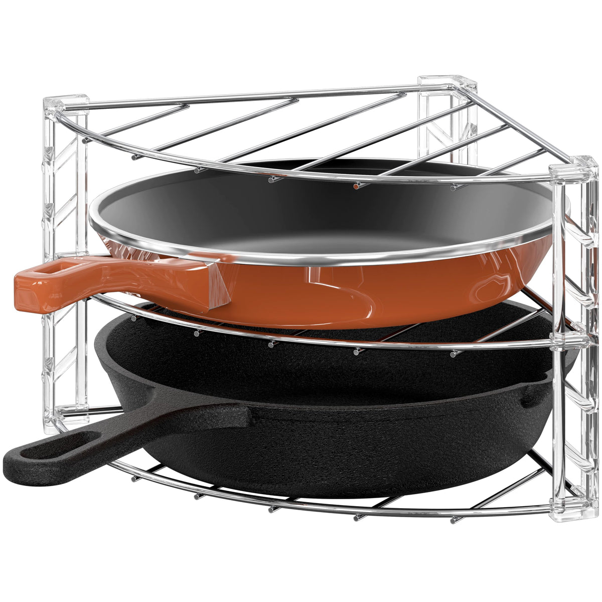 Deco Brothers 3-Tier Counter and Cabinet Corner Shelf Organizer, Chrome