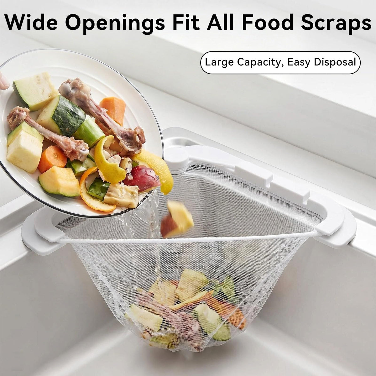 Triangular Kitchen Sink Strainer with 100 Filter Mesh Bag