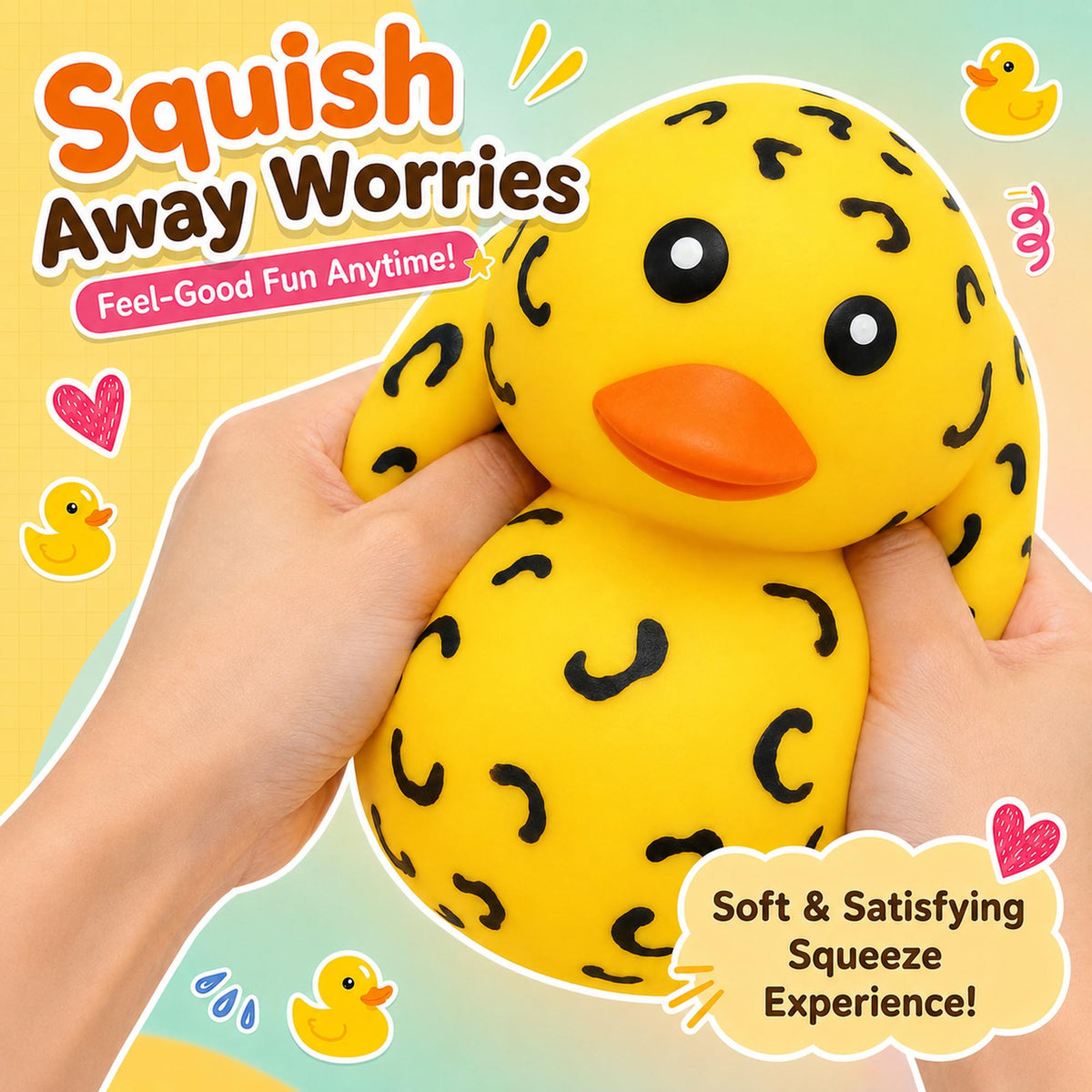 Jumbo Duck Squishy, Giant Soft Slow Rising Duck Stress Relief Squeeze Toy