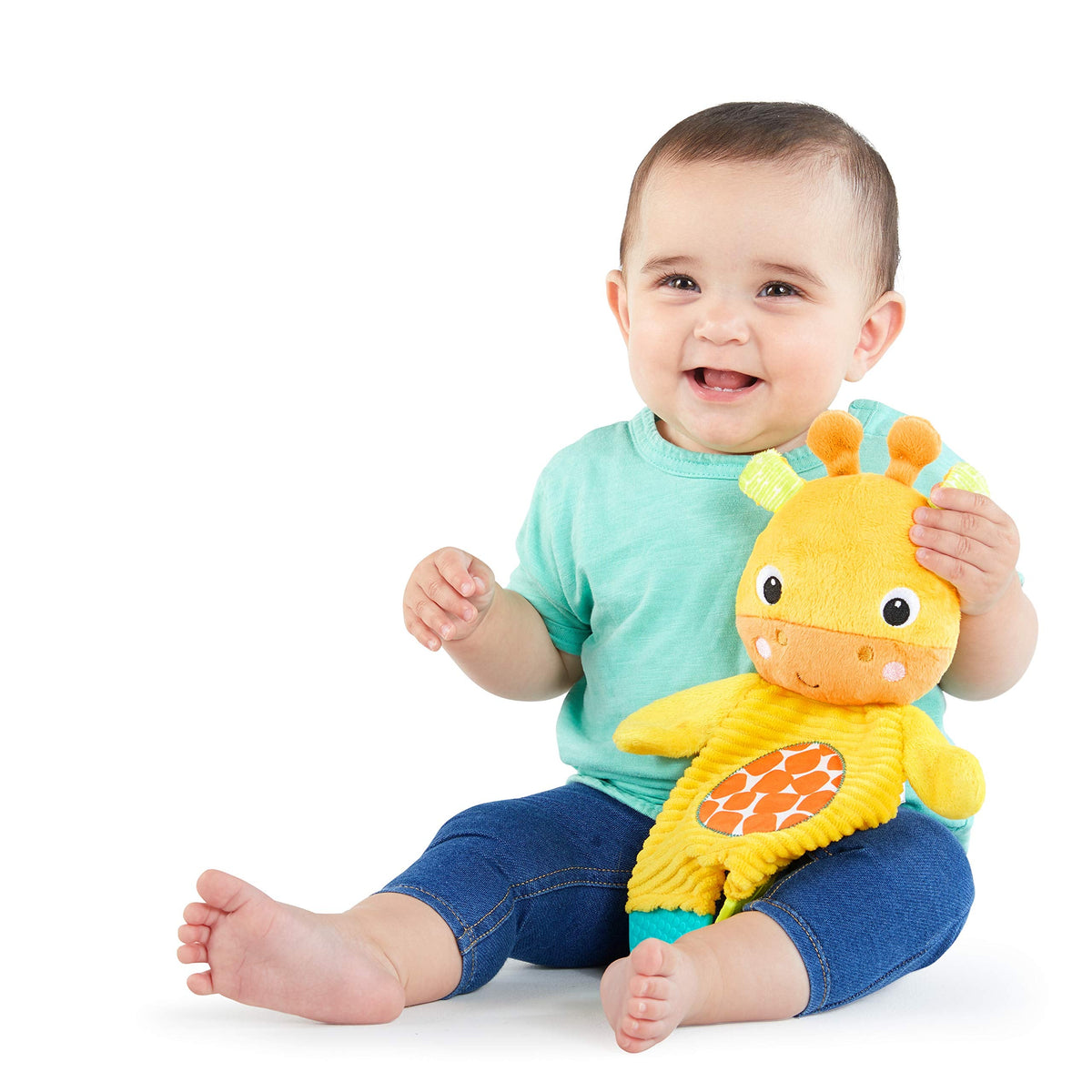 Bright Starts Snuggle & Teethe BPA-Free Crinkle Teething Plush Baby Toy - Giraffe
