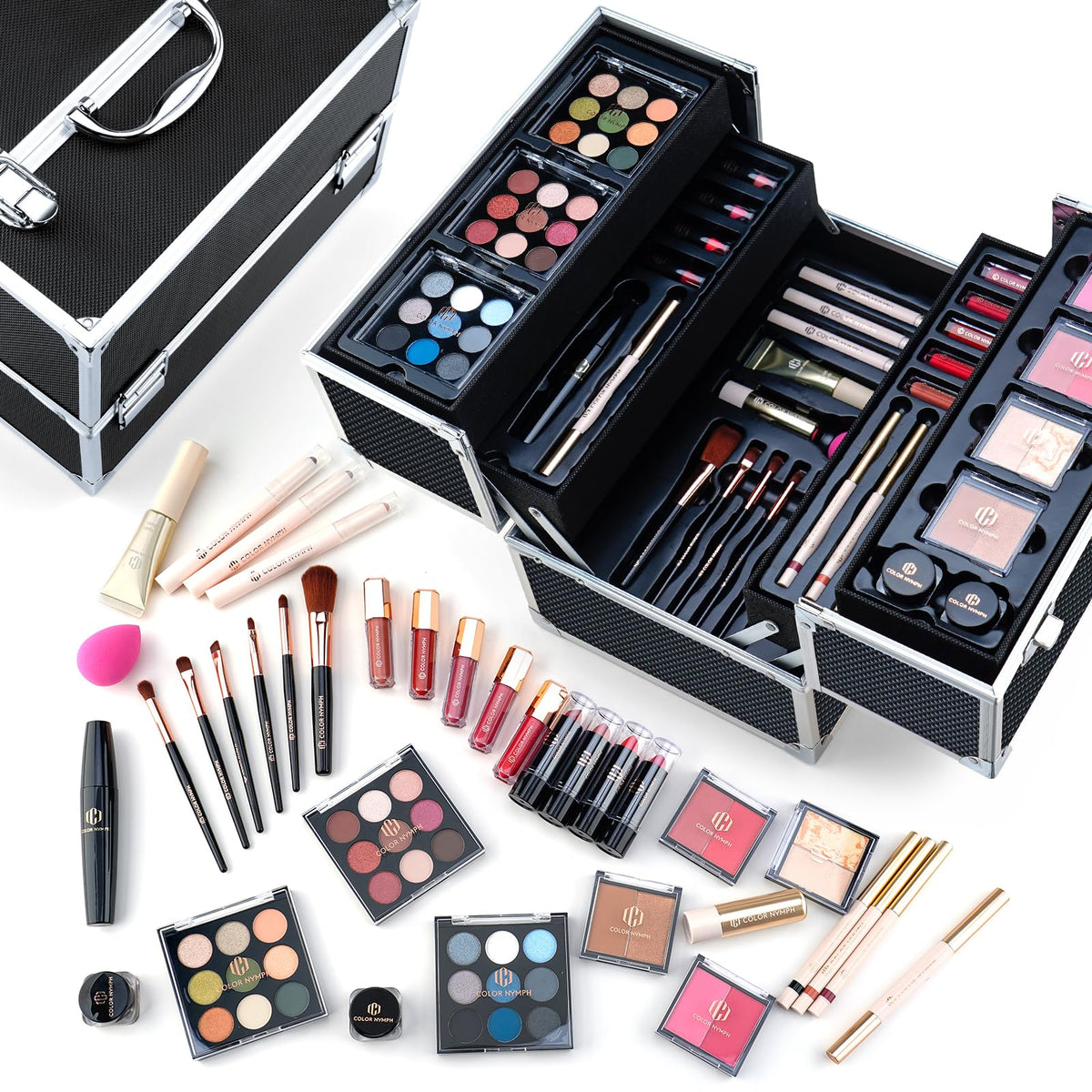 Color Nymph Makeup Set for Women Professional Makeup Kit Big Case Black