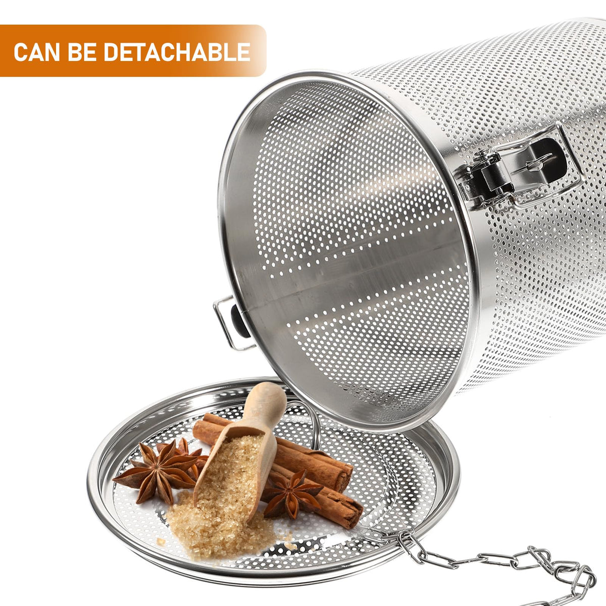 Yardwe Spice Infuser Basket, 6.29 x 5.51 x 5.51 Inch, Stainless Steel Mesh