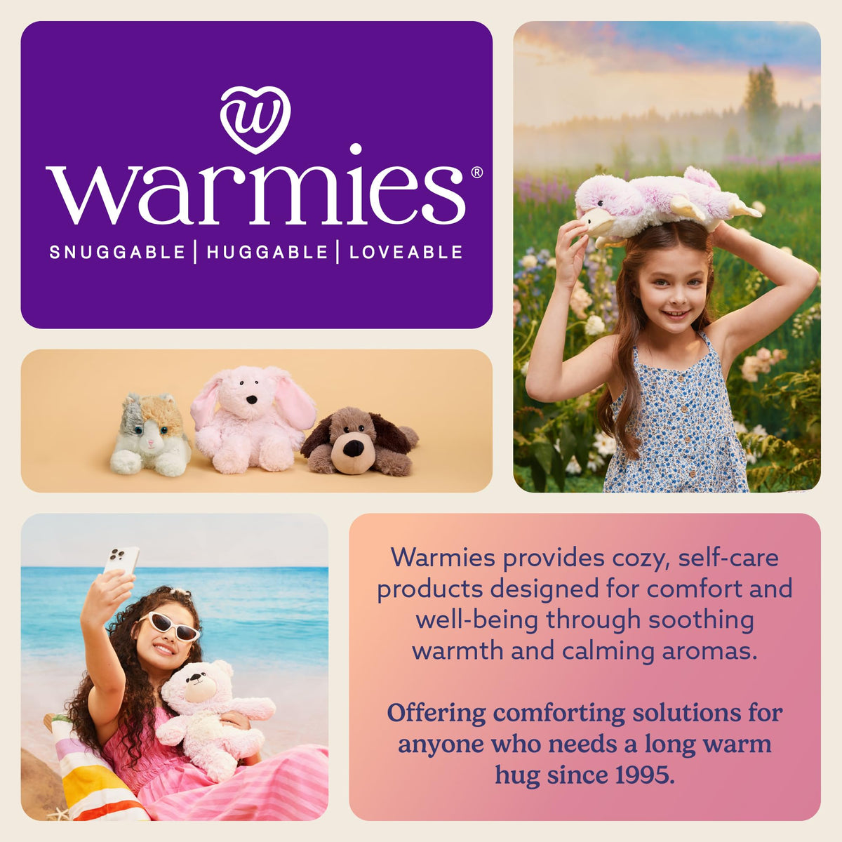 warmies Microwavable & Weighted Stuffed Animals, Brown Dog - Heated Stuffed Animal Plushie for Warmth & Comfort - Cute Soft Plush Toys for Adults & Children (Boys, Girls, Babies & Toddlers)