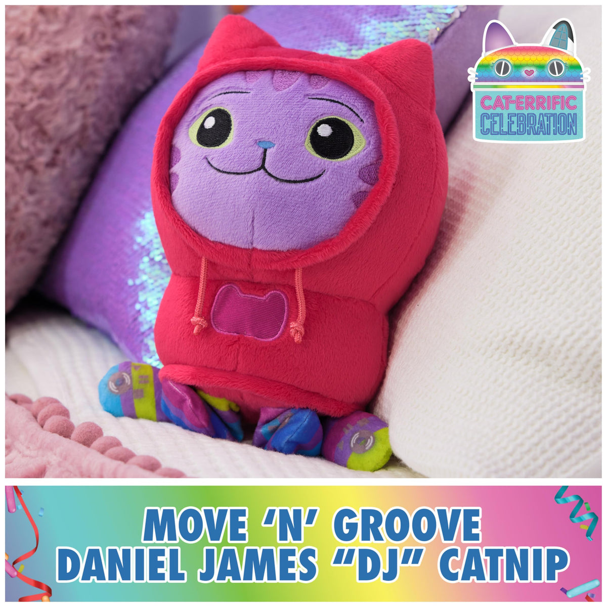 Gabby’s Dollhouse, Move & Groove Daniel James DJ Catnip Plush Toy