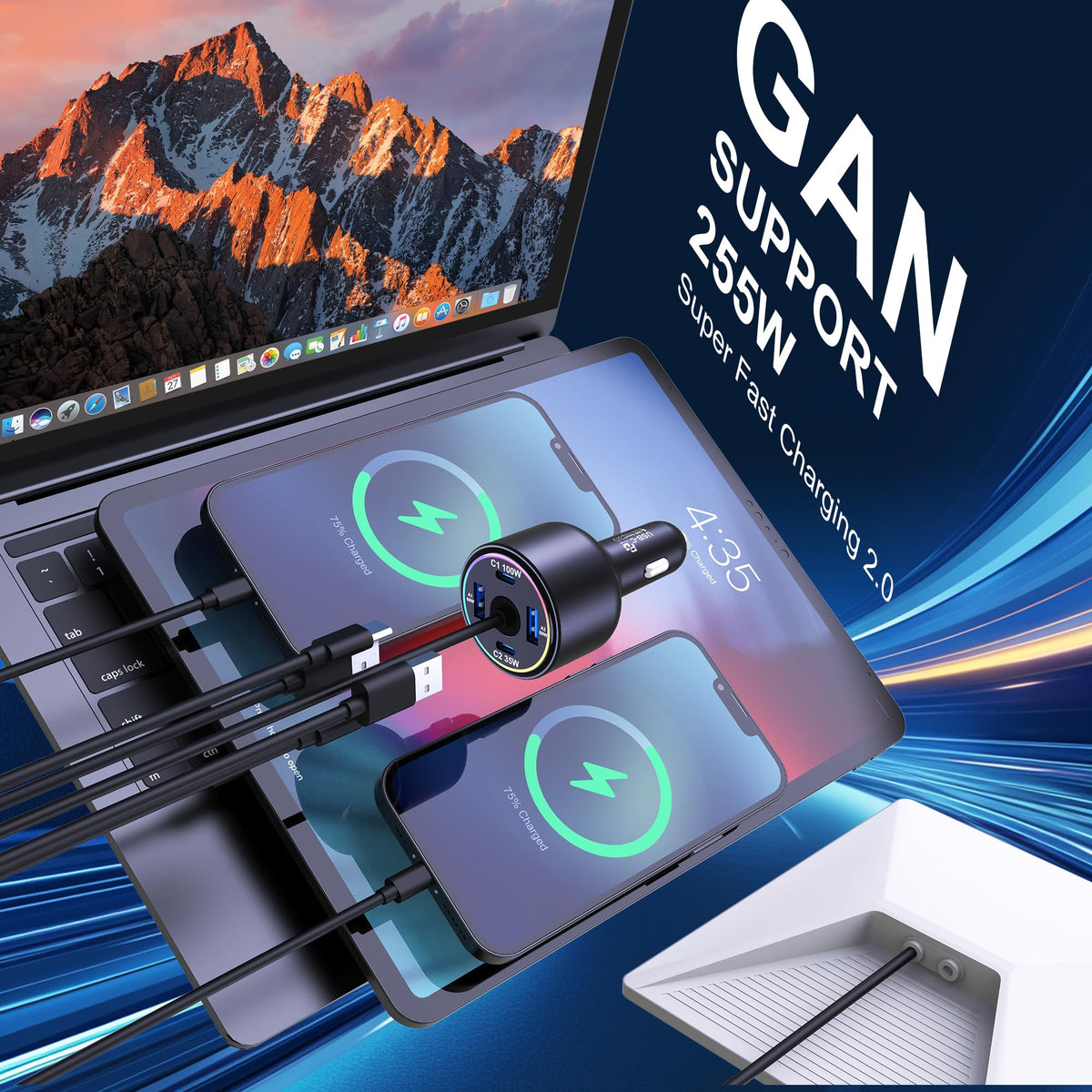 Starlink Mini Car Adapter, Stable DC 60W PD 100W+USB-A