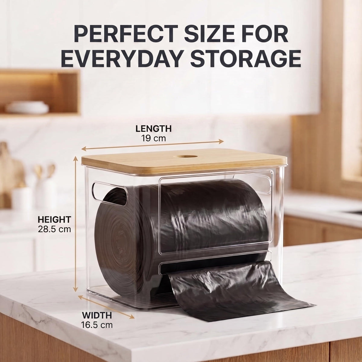 2-Pack Trash Bag Holder for Kitchen, Acrylic Trash Bag Dispenser