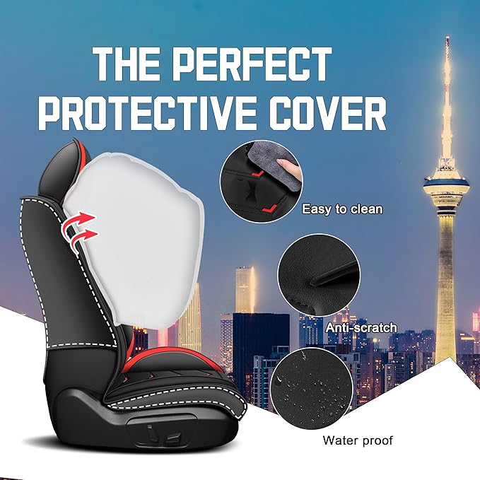 CTDS Car Seat Covers for Honda Accord 2000-2026, Stylish Sport Seat Cover, Premium Nappa Leather Car Seat Cover. Automobile Seat Covers Sets.(Standard 5 Seats/Black Red)