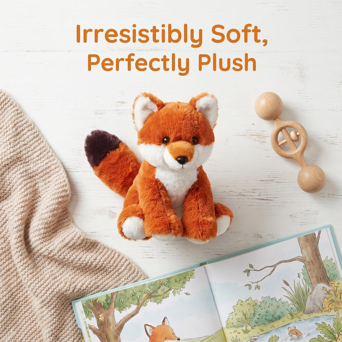 Fox Stuffed Animals Soft Plush Cute Doll for Boys Girls 8 in (huli zuokuan)