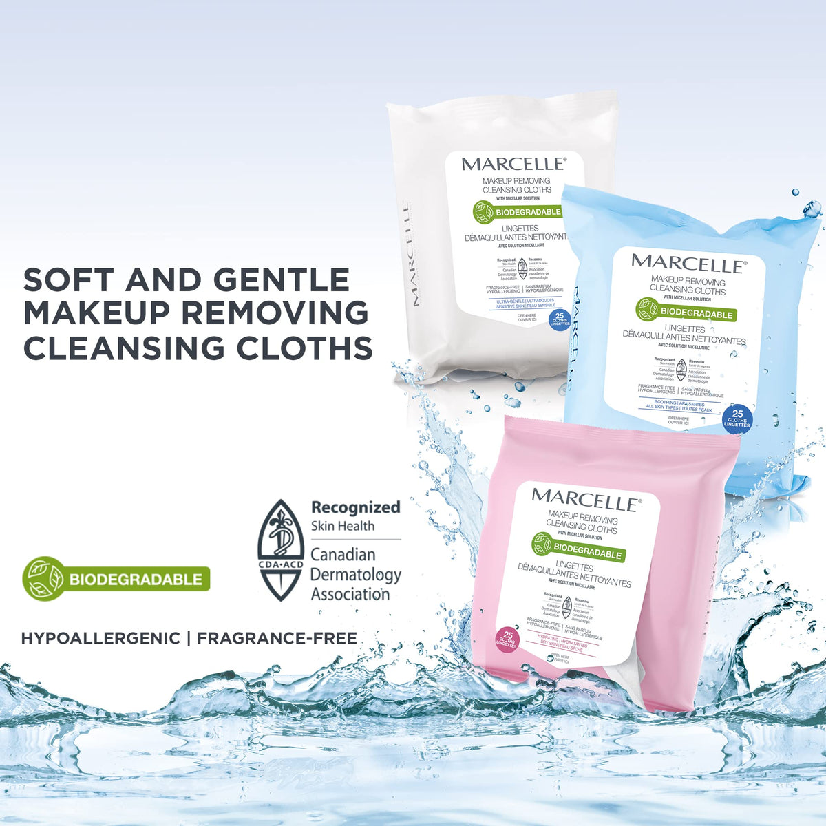 Marcelle Biodegradable and Recyclable Ultra-Gentle Makeup Cleansing Cloths