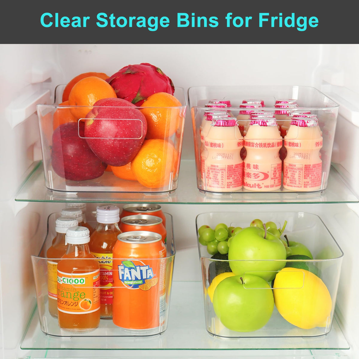 Heyuzb Pantry Organizers Storage, Clear Storage Organizer Bins 12 PACK