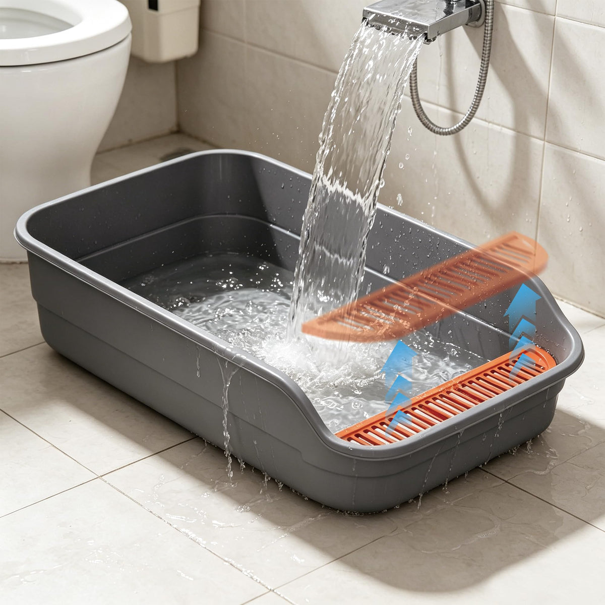 Vealind Extra Large Cat Litter Box with High Sides and Low Entrance
