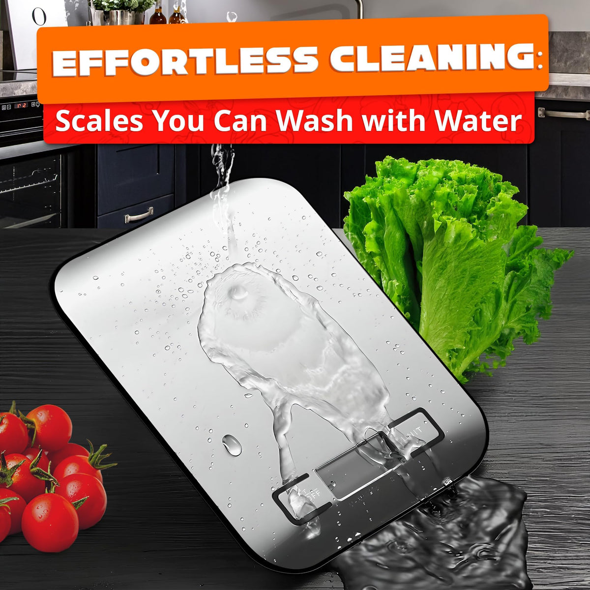 Food Scale with 4-Point Sensor - Kitchen Scales Digital Weight Grams and Ounces, kg, lb, ml, Milk ml with LCD Display, 22lb Load, 0.05oz Increments, Tare & Auto-Off Feature - for Cooking and Backing
