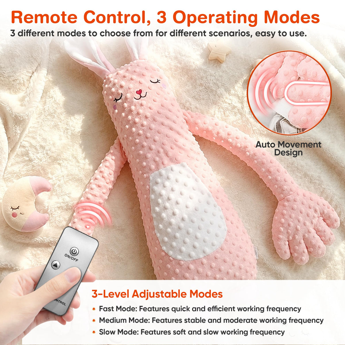 Interactive Plush Toy, Cute Animal Plush Stuffed Doll for Girls Boys, Portable Fun Play Toy for Home, Travel and Gift (Pink Rabbit)