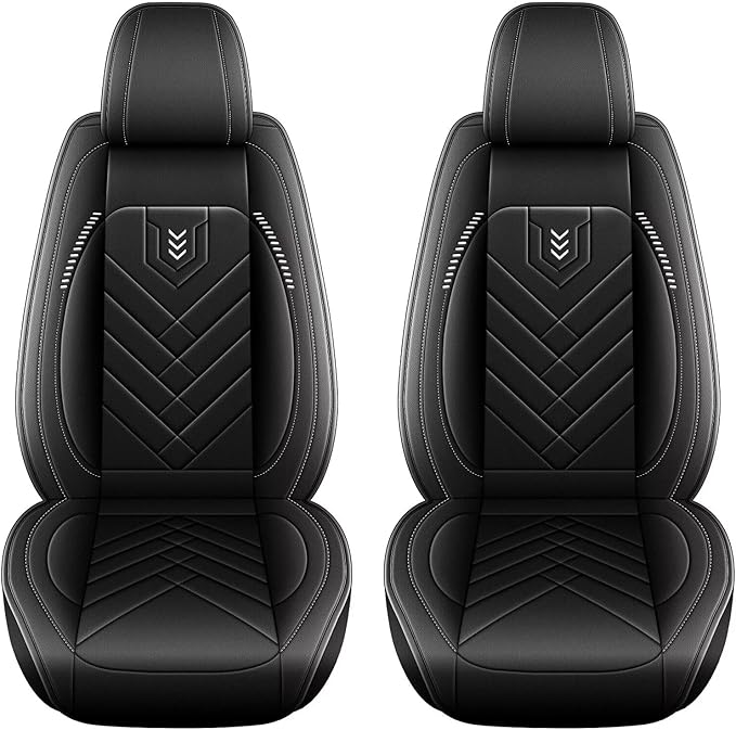 AOMSAZTO Car Seat Covers Front Set Fit for Ford Transit Connect 2010-2025 2026 Faux Leather Waterproof Seat Covers Automotive Seat Cushion Protector(2 Seats, Black)