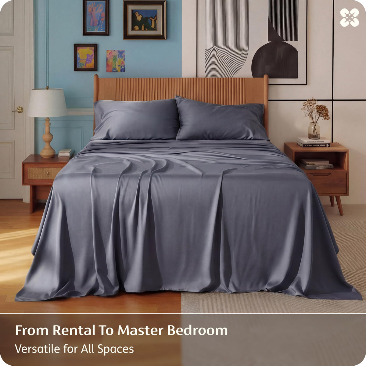 Bedsure PureWoven 100% Rayon Derived from Bamboo, King Size Sheets Set