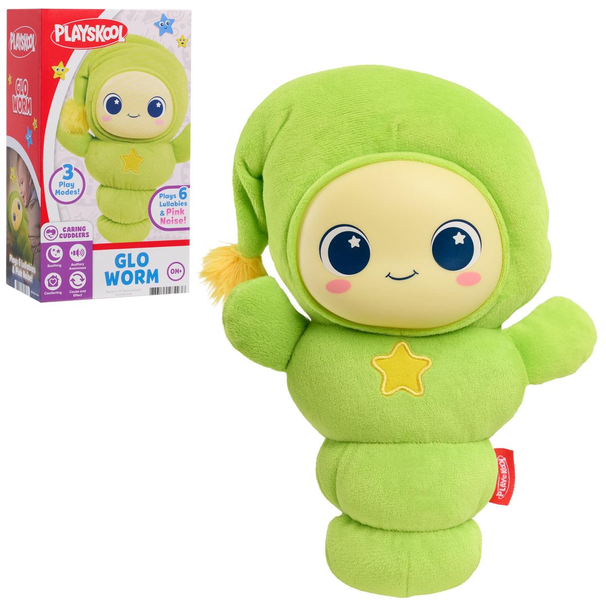 Playskool Glo Worm Soothing Plush Night Light with Sounds & Lullabies