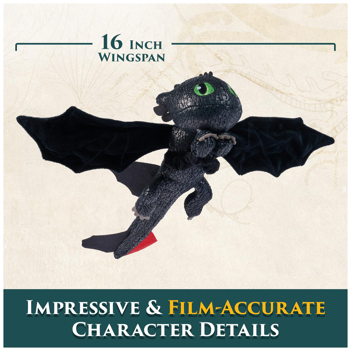 DreamWorks How to Train Your Dragon Hug & Glide Toothless 12" Plush; Age 4+