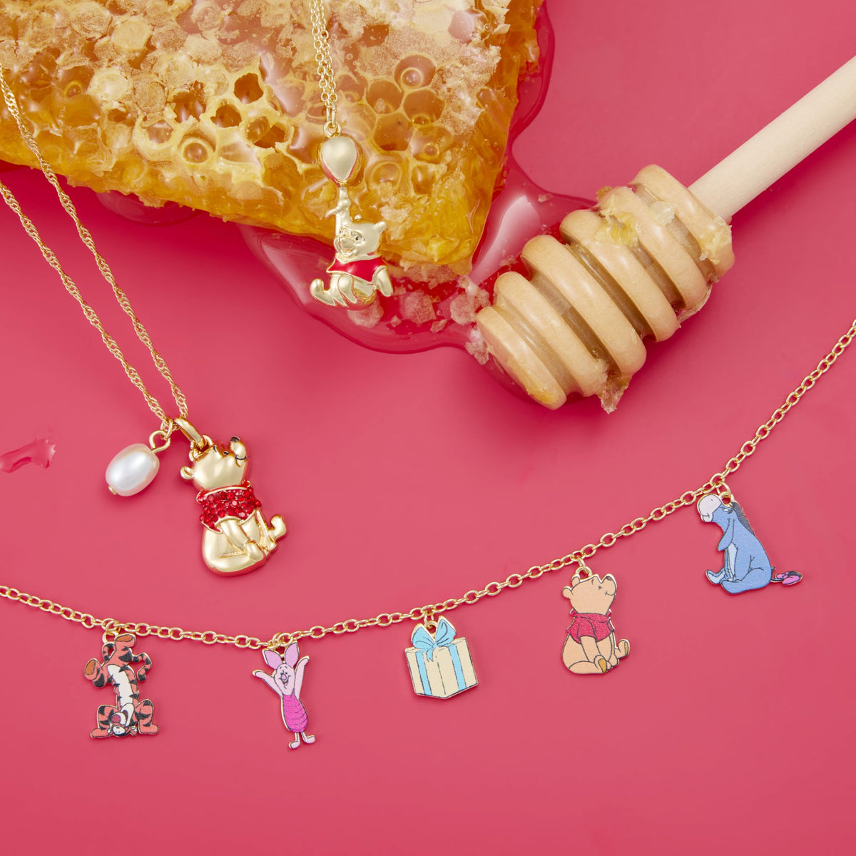 Disney Winnie the Pooh Balloon Necklace, 14K Gold- 16 Length + Extender