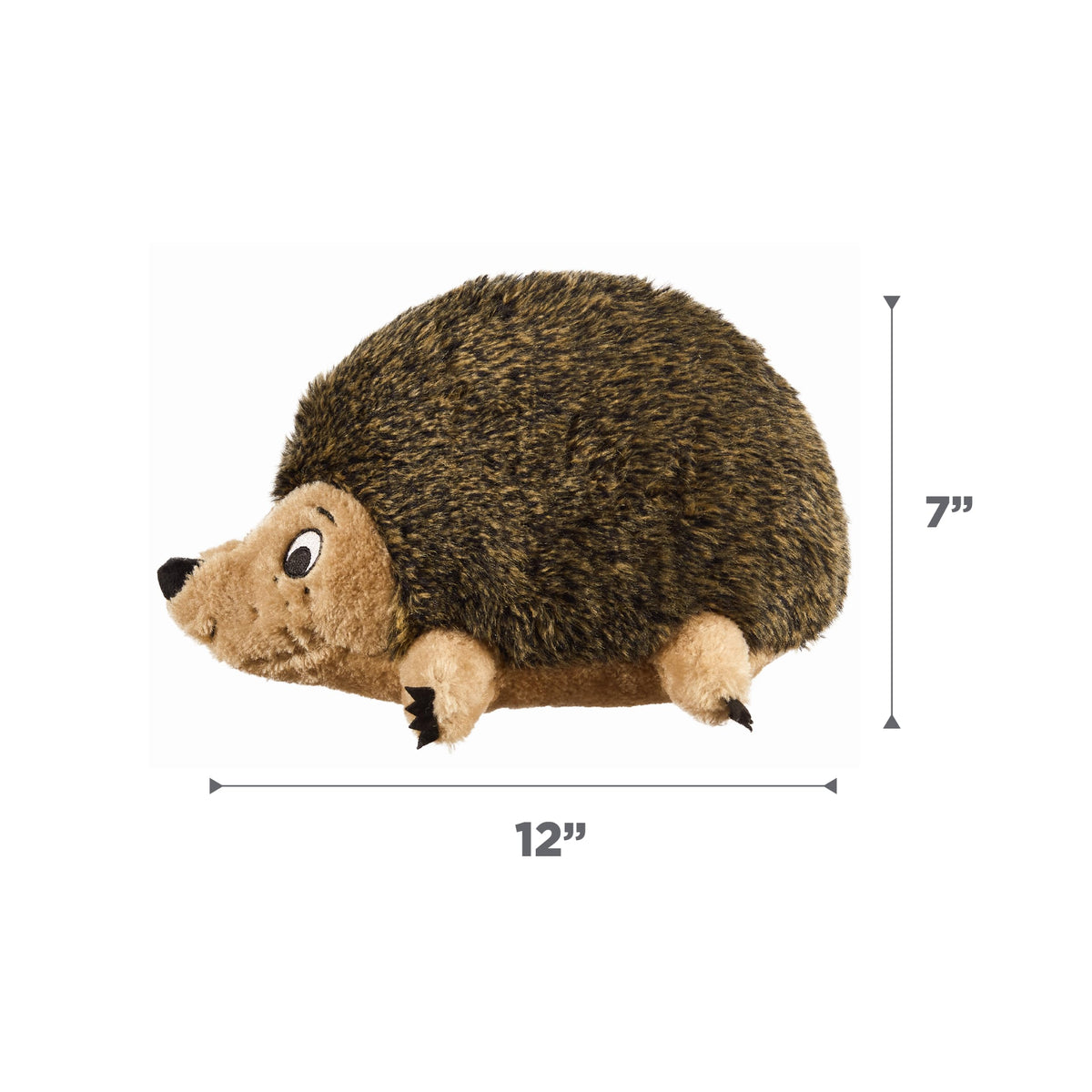 Outward Hound Hedgehogz Plush Dog Toy, Squeaks & Grunts, Large, 12" x 7"
