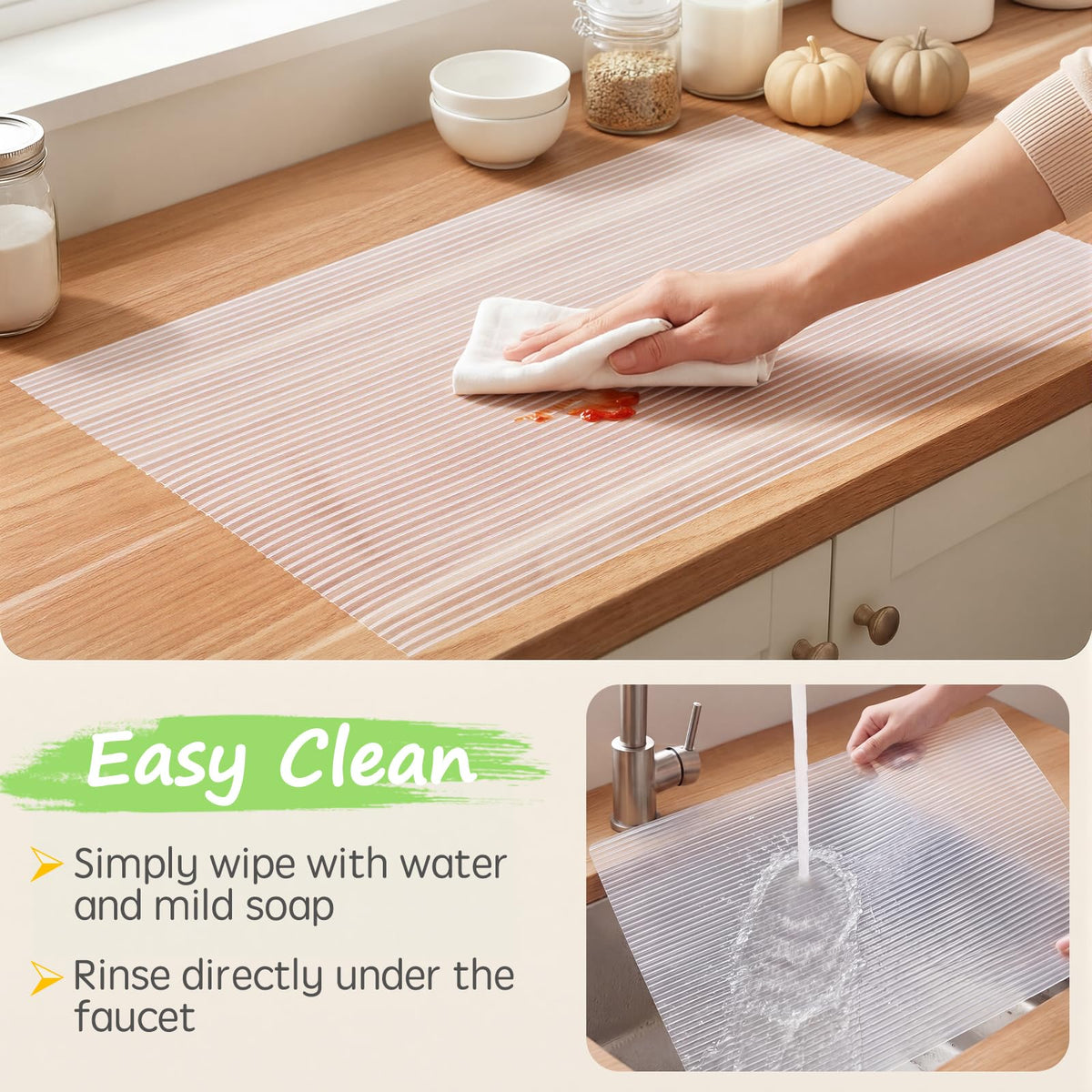 Songrey Waterproof Shelf Cabinet and Drawer Liner, 12IN x 20FT, Clear