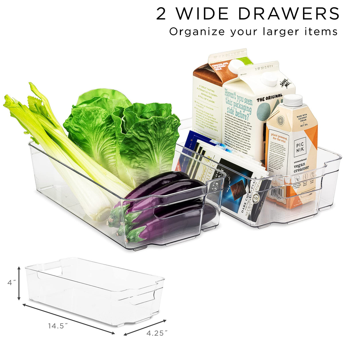 Sorbus Fridge Organizers and Storage Bins for Pantry & Fridge (6 Piece Set)