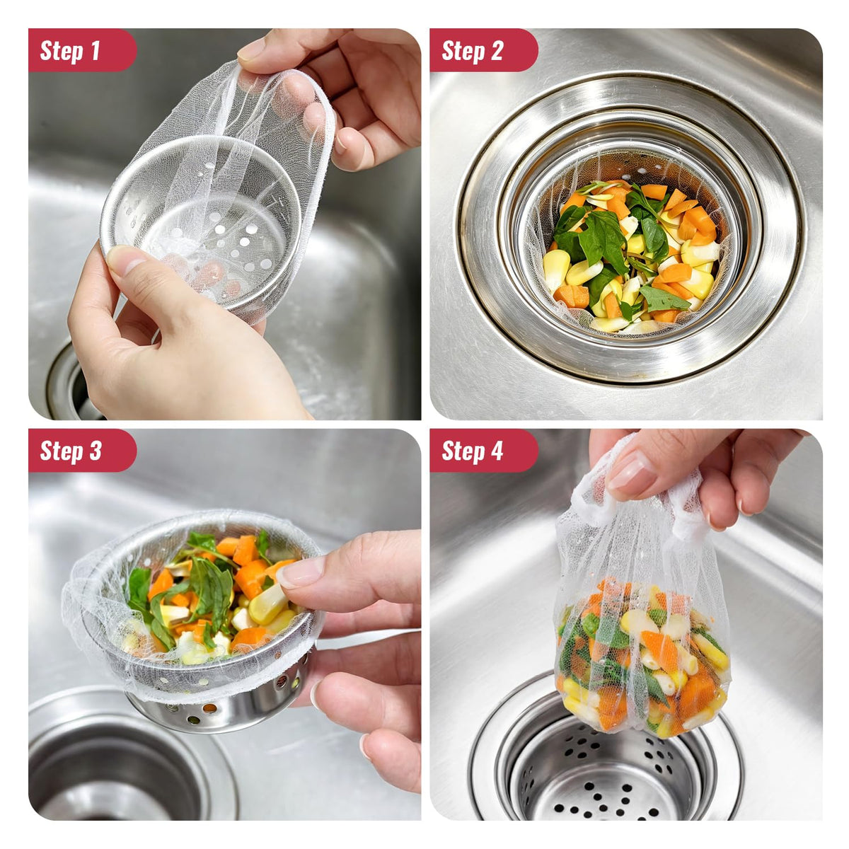 200 PCS Disposable Kitchen Sink Drain Cover for Easy Cleanup