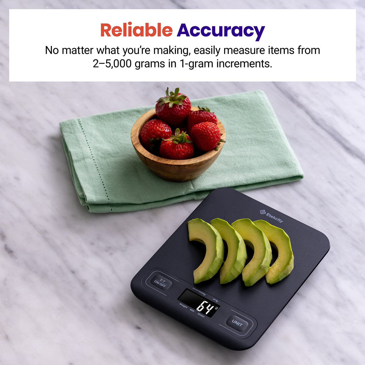 Etekcity Food Kitchen Scale, Digital Grams and Ounces, Medium