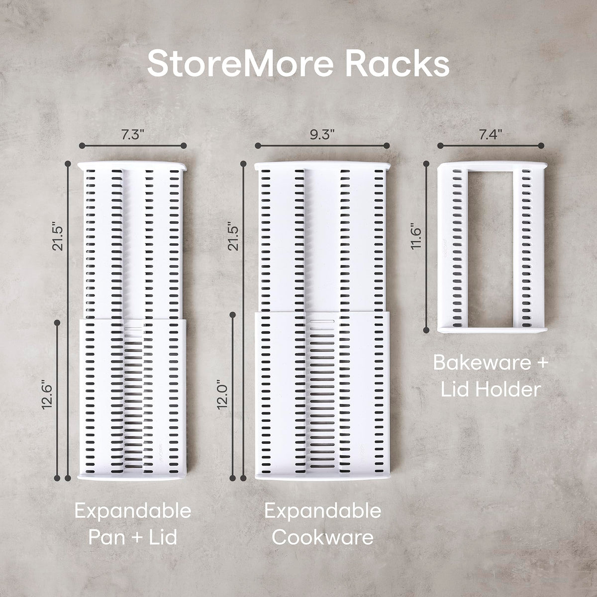 YouCopia StoreMore Expandable Cookware Rack with Tall Steel Wires, 12.5"-21.5" Wide Adjustable Pan Organizer for Kitchen Cabinet Storage, Premium Edition