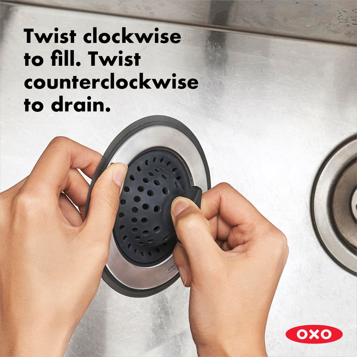 OXO Good Grips 2-in-1 Sink Strainer Stopper, Kitchen Sink Stopper