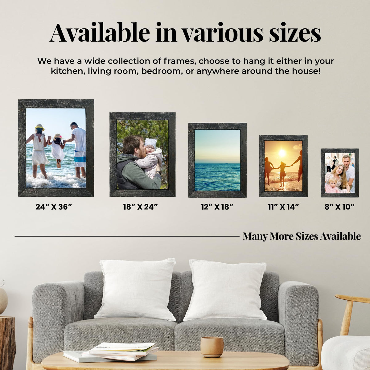 BARNWOODUSA Farmhouse Picture frame 1 1/2 inch, 13x19, Smokey Black