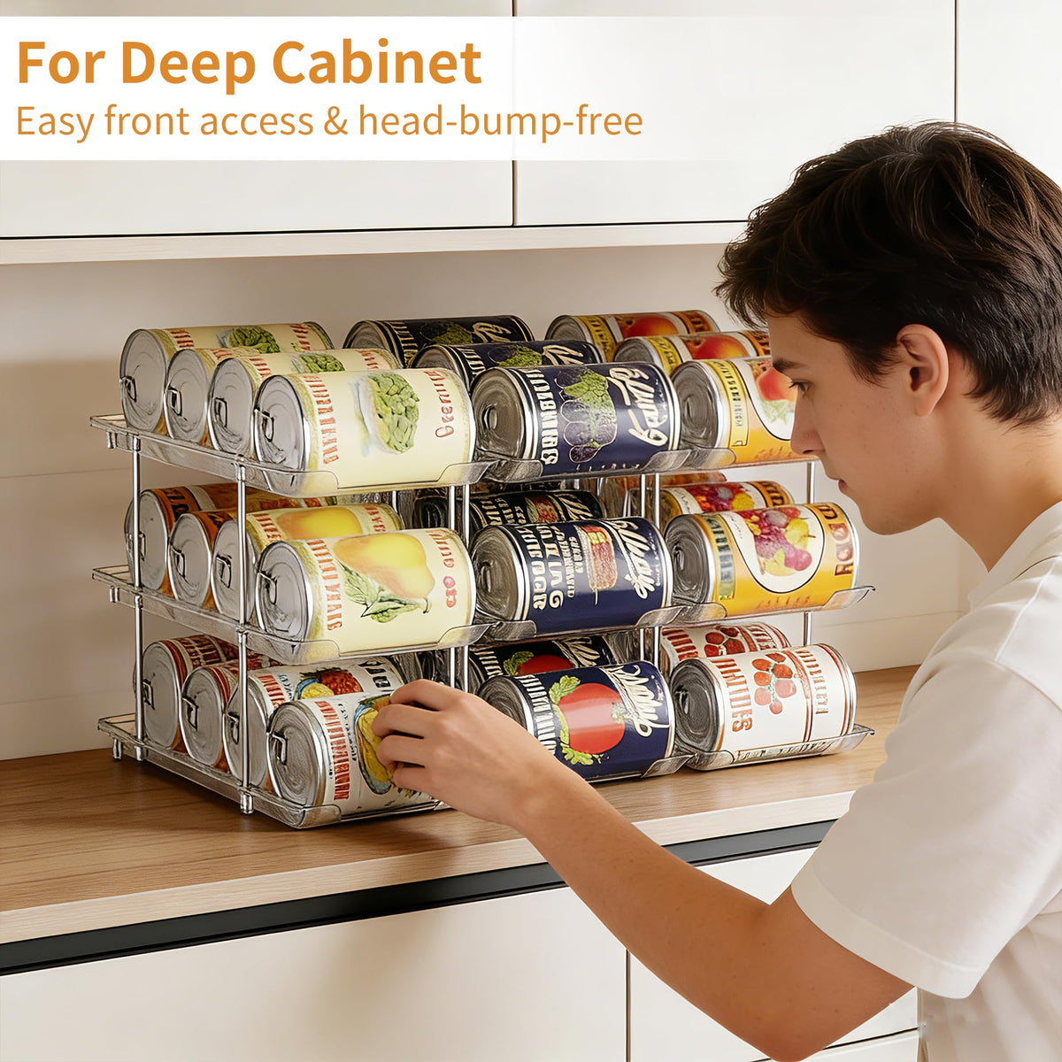 LXLXXL Can Organizer for Pantry Canned Food Storage Goods Holders 3 Tier