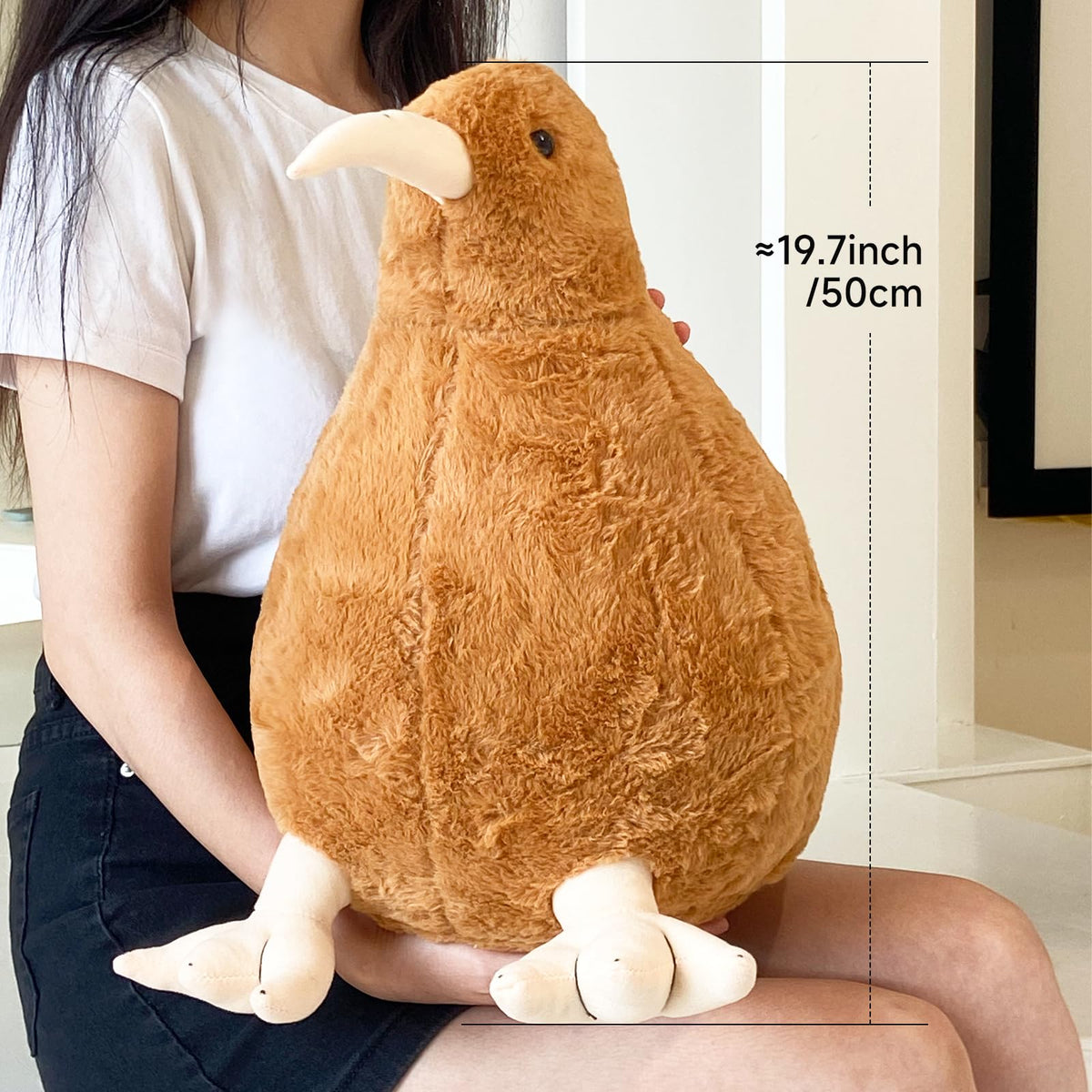RejoyLix Kiwi Bird Plush Toy, Stuffed Animal Furry Kiwi Plushie Toy, Soft Fluffy Like Real Bird Hugging Toy-20inch(50cm)
